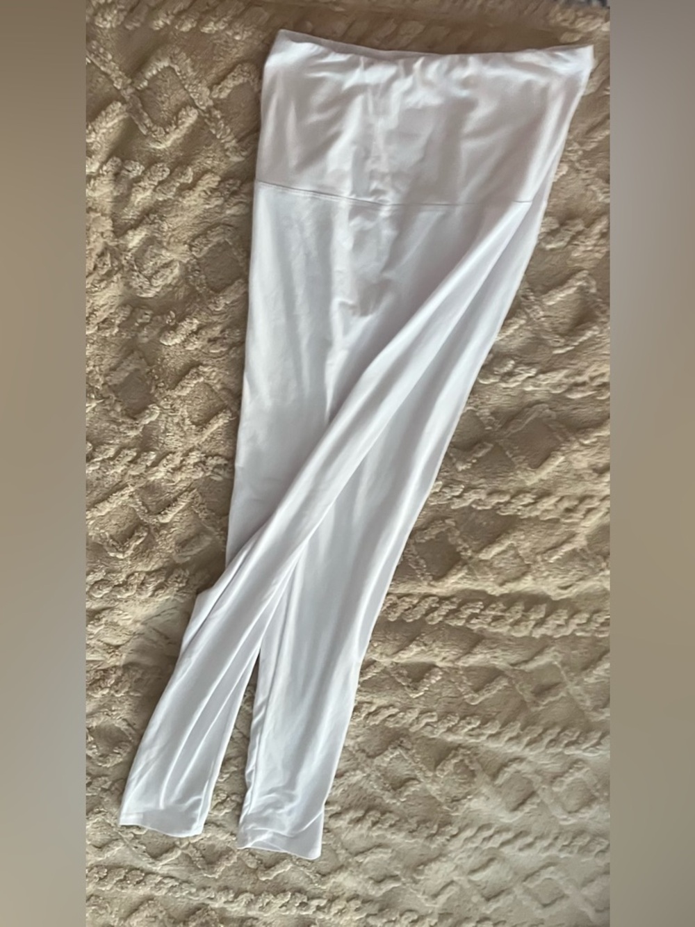 White Stretch Leggings - Smooth High-Waist